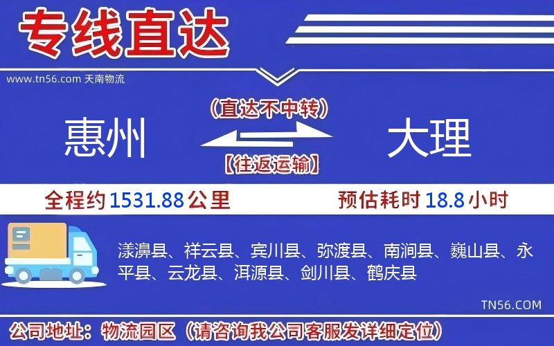 惠州到大理物流公司 惠州到大理物流公司