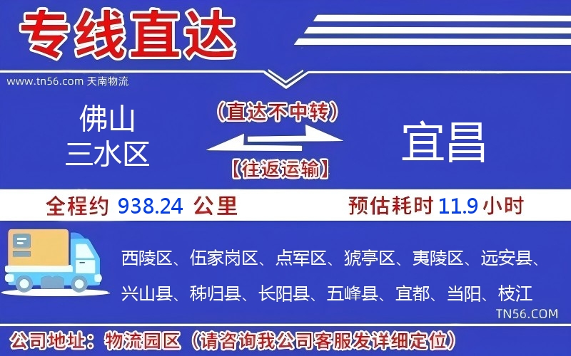 佛山三水區到宜昌物流公司