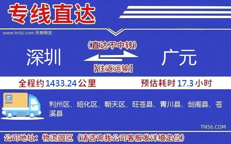 深圳到廣元物流公司