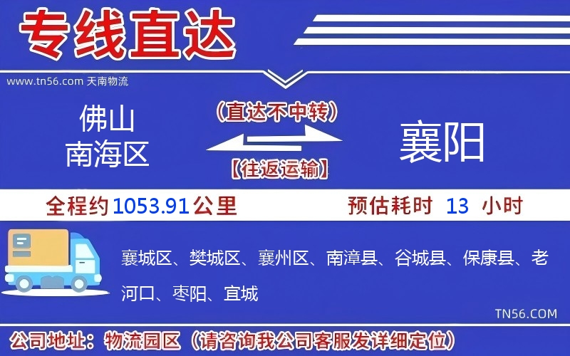 佛山南海區到襄陽物流公司