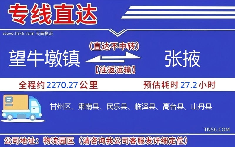 望牛墩鎮到張掖物流公司