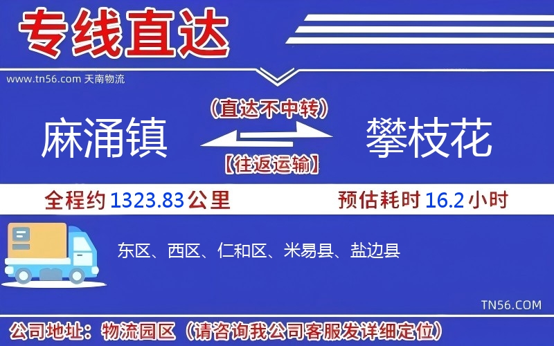 麻涌鎮到攀枝花物流公司