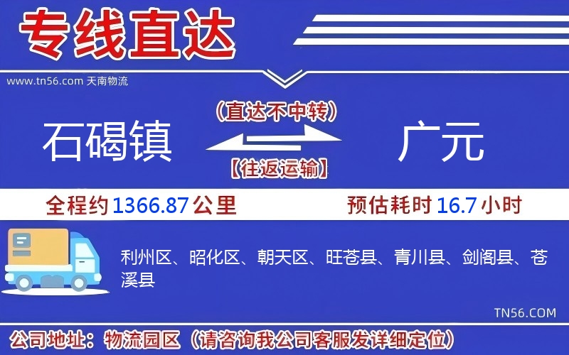 石碣鎮(zhèn)到廣元物流公司