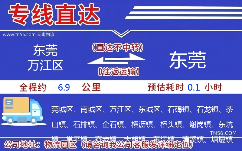 東莞萬江區到東莞物流公司