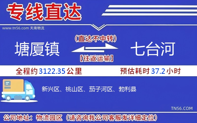 塘廈鎮(zhèn)到七臺(tái)河物流公司 塘廈鎮(zhèn)到七臺(tái)河物流公司