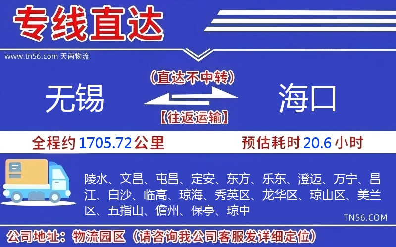 無錫到海口物流公司